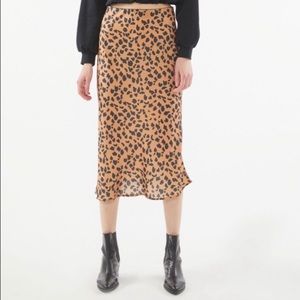 Urban Outfitters Rowan Midi Slip Skirt in Cheetah
